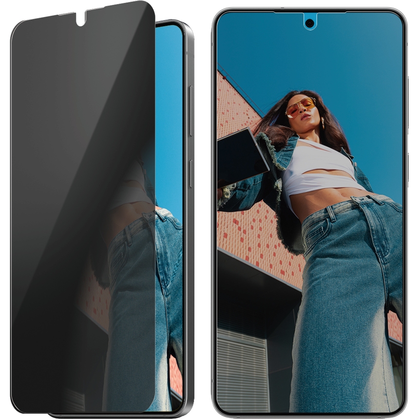 Szkło hartowane na cały ekran PanzerGlass Ultra-Wide Fit Privacy + EasyAligner do Samsung Galaxy S25 Edge przyciemniane, szkło z filtrem prywatyzującym, szybka